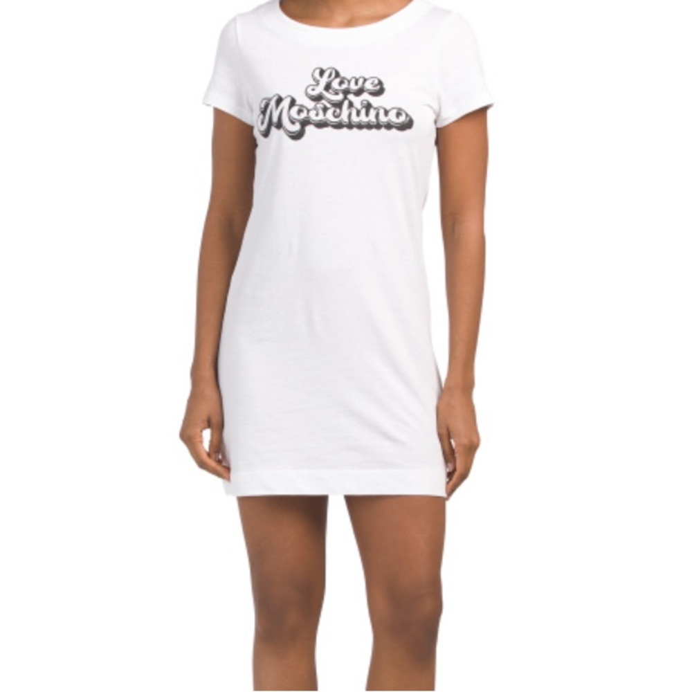 LOVE MOSCHINO ⚜ WOMEN'S WHITE COTTON SUMMER DRESS